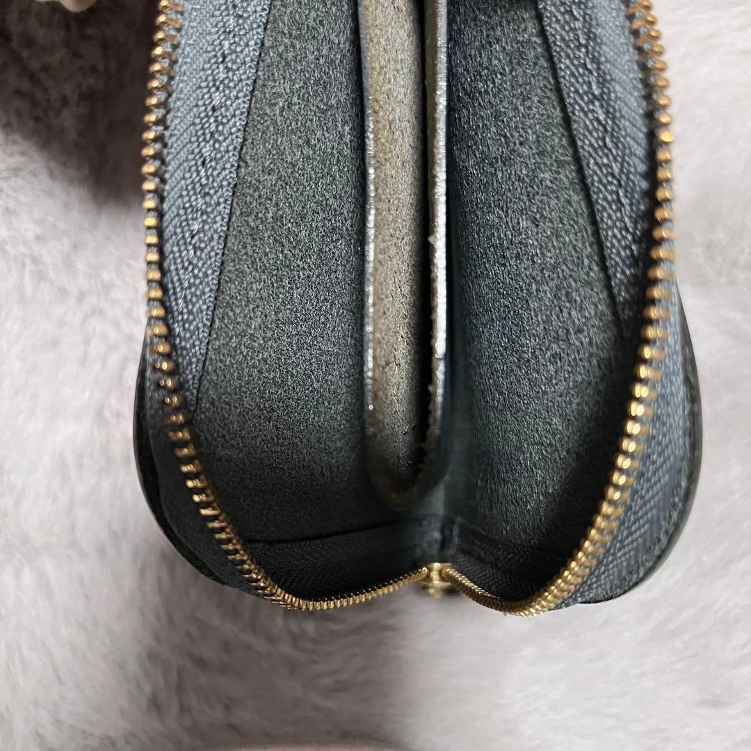 土屋鞄　ナチューラ Lファスナー　財布　ブルーグリーン