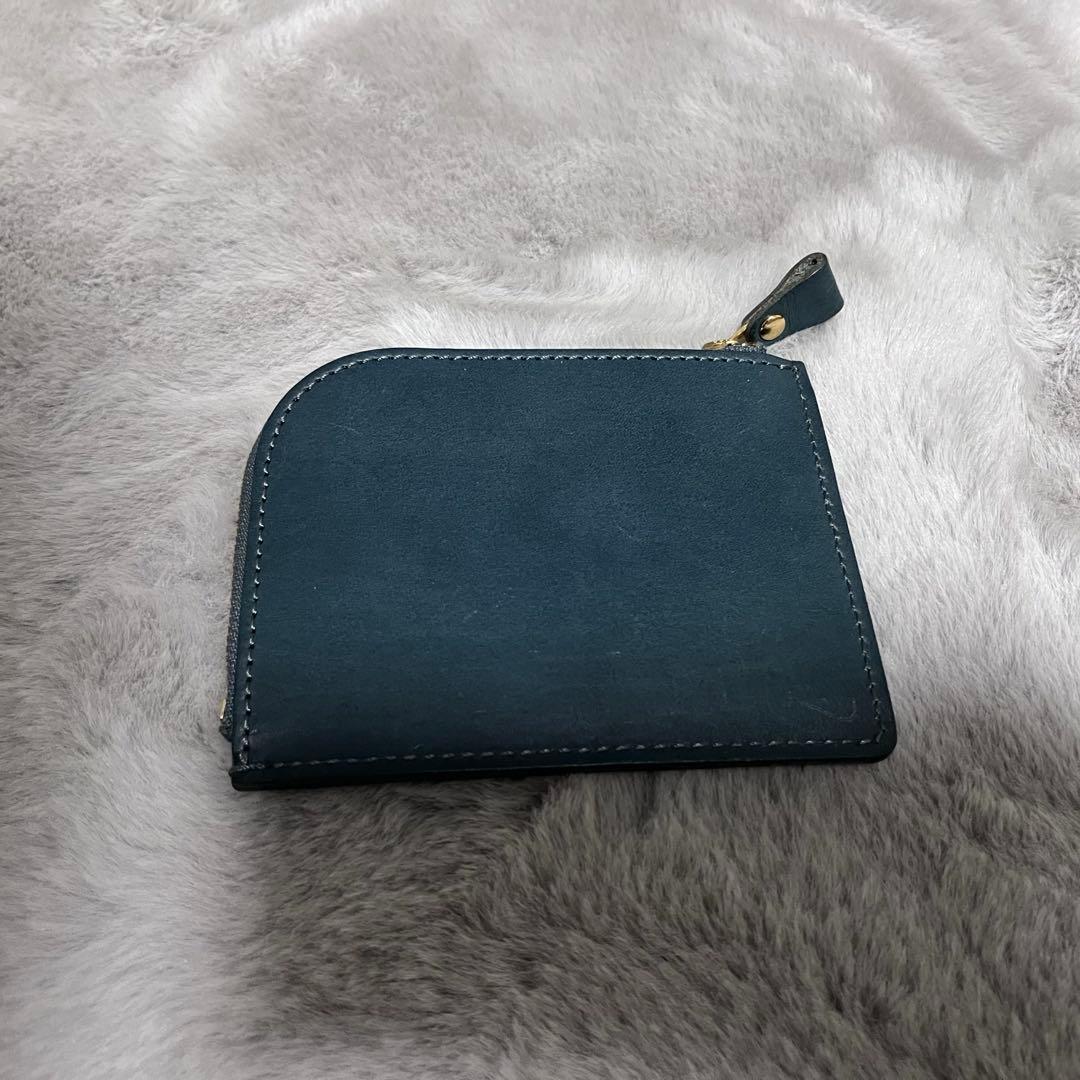 土屋鞄　ナチューラ Lファスナー　財布　ブルーグリーン