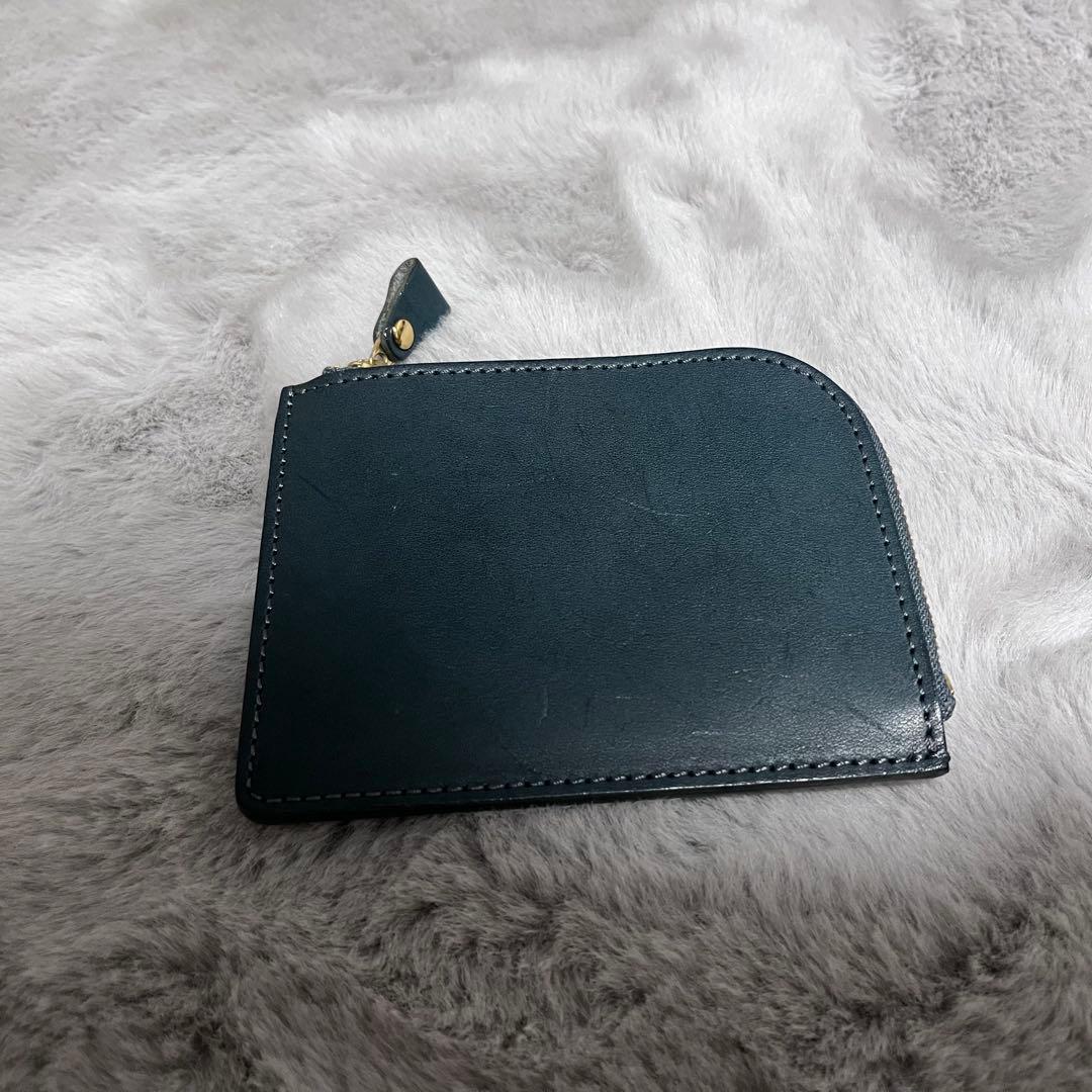 土屋鞄　ナチューラ Lファスナー　財布　ブルーグリーン