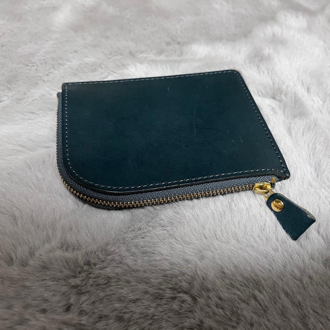 土屋鞄　ナチューラ Lファスナー　財布　ブルーグリーン