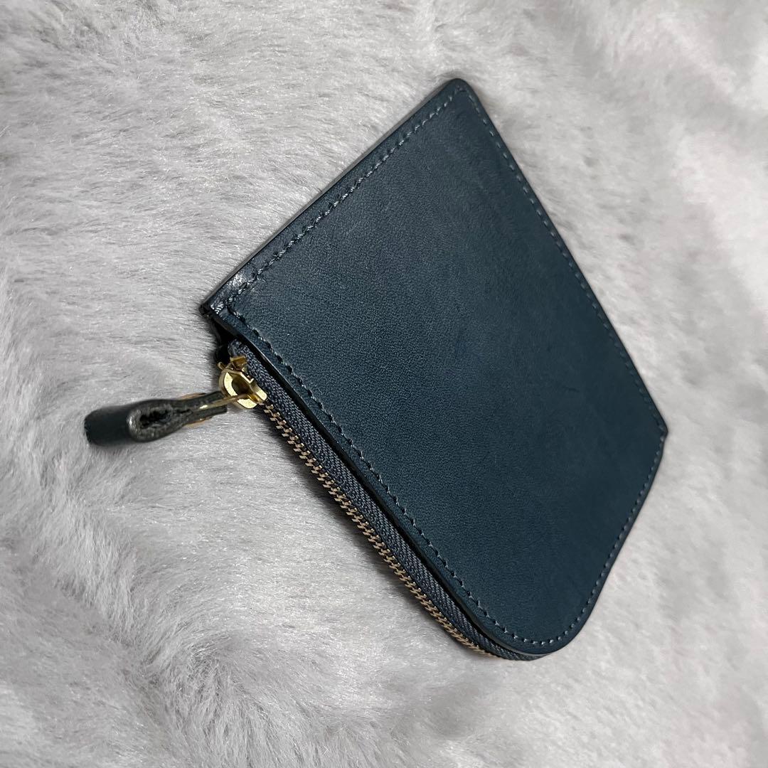 土屋鞄　ナチューラ Lファスナー　財布　ブルーグリーン