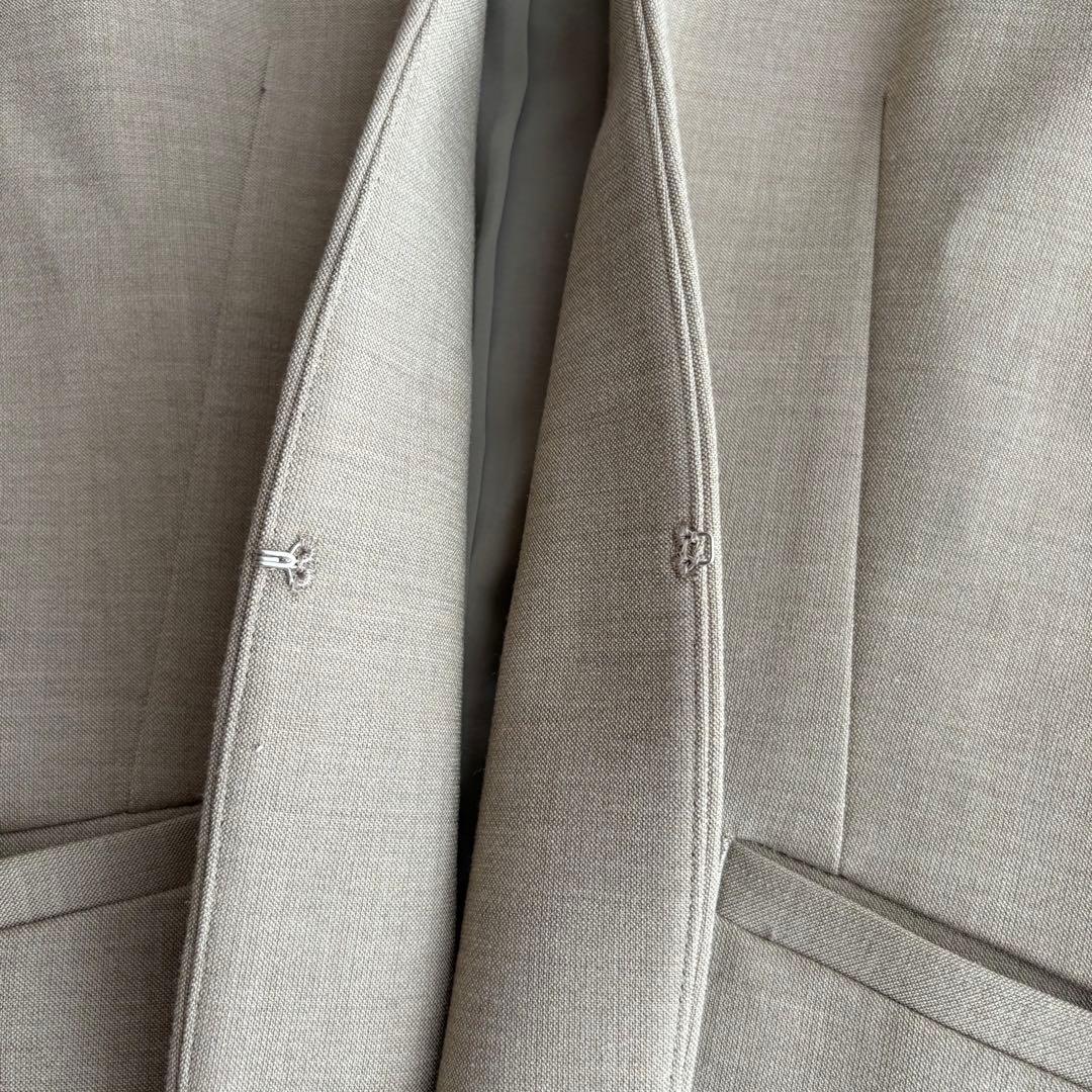 美品✨グリーンレーベルリラクシング ダブルクロス ノーカラー パンツスーツ 38