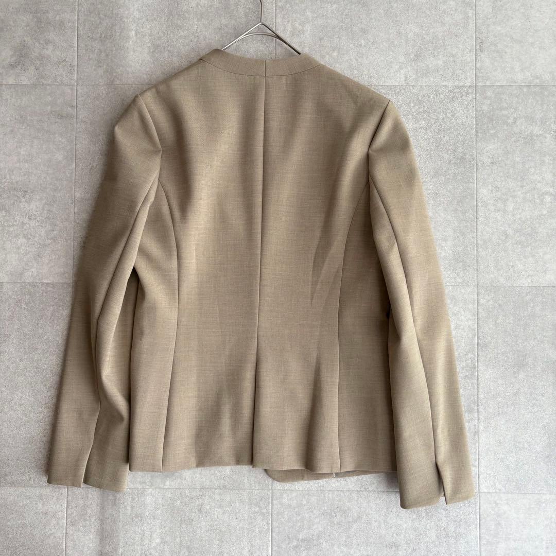 美品✨グリーンレーベルリラクシング ダブルクロス ノーカラー パンツスーツ 38