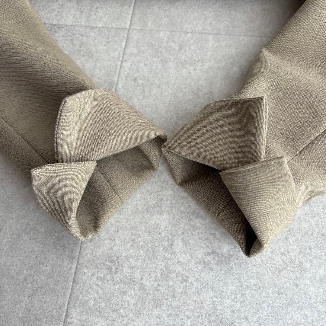 美品✨グリーンレーベルリラクシング ダブルクロス ノーカラー パンツスーツ 38