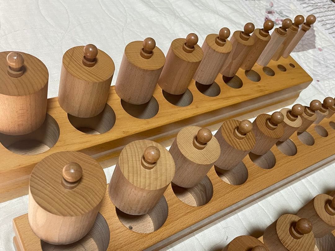 モンテッソーリ 教具　円柱さし(ペグさし) 10本セット✖️4種類