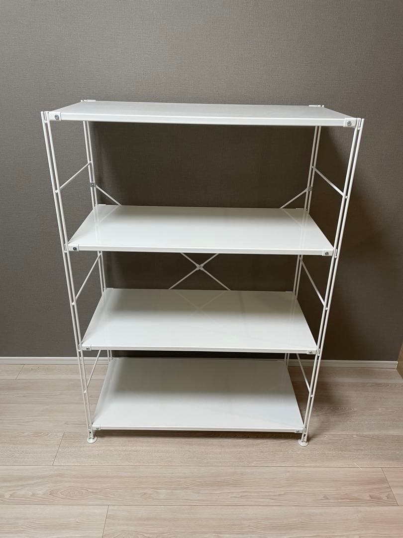 無印良品　スチールユニットシェルフ　スチール棚セット　ワイド中　ライトグレー