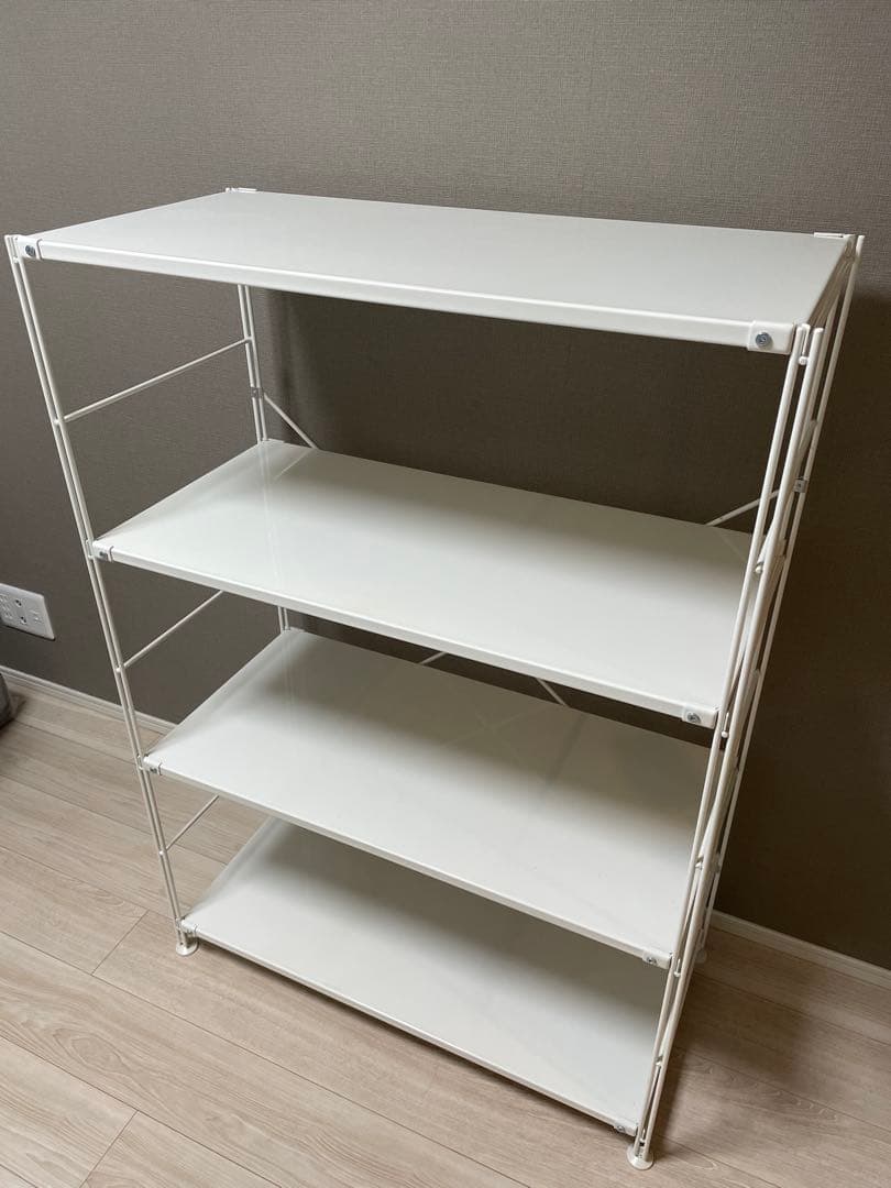 無印良品　スチールユニットシェルフ　スチール棚セット　ワイド中　ライトグレー