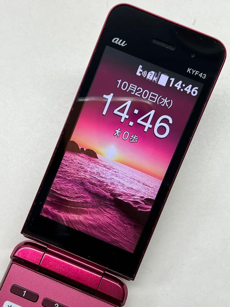 W5K609◆ かんたんケータイ ライト SIMフリー KYF43 ガラケー