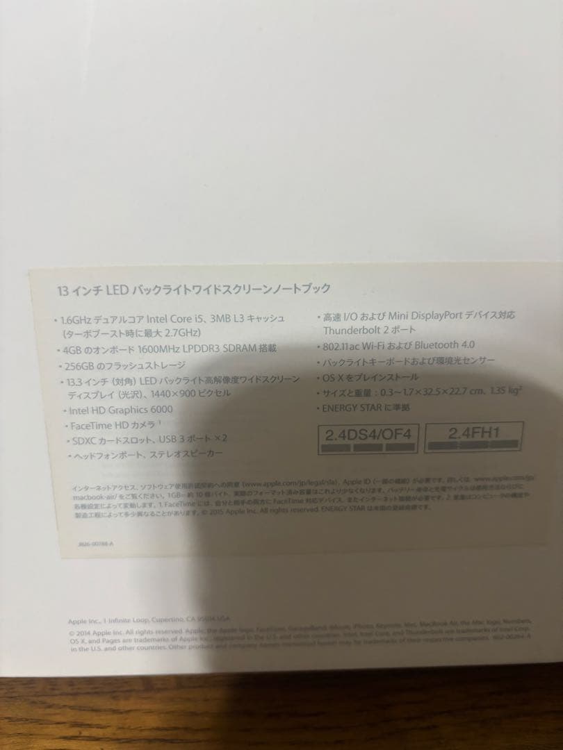 MacBook本体 MacBook Air MJVG2J/A Air Early