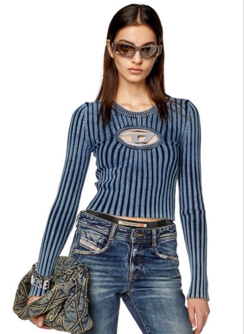 DIESEL インディゴリブオーバル ロゴ レディース トップス