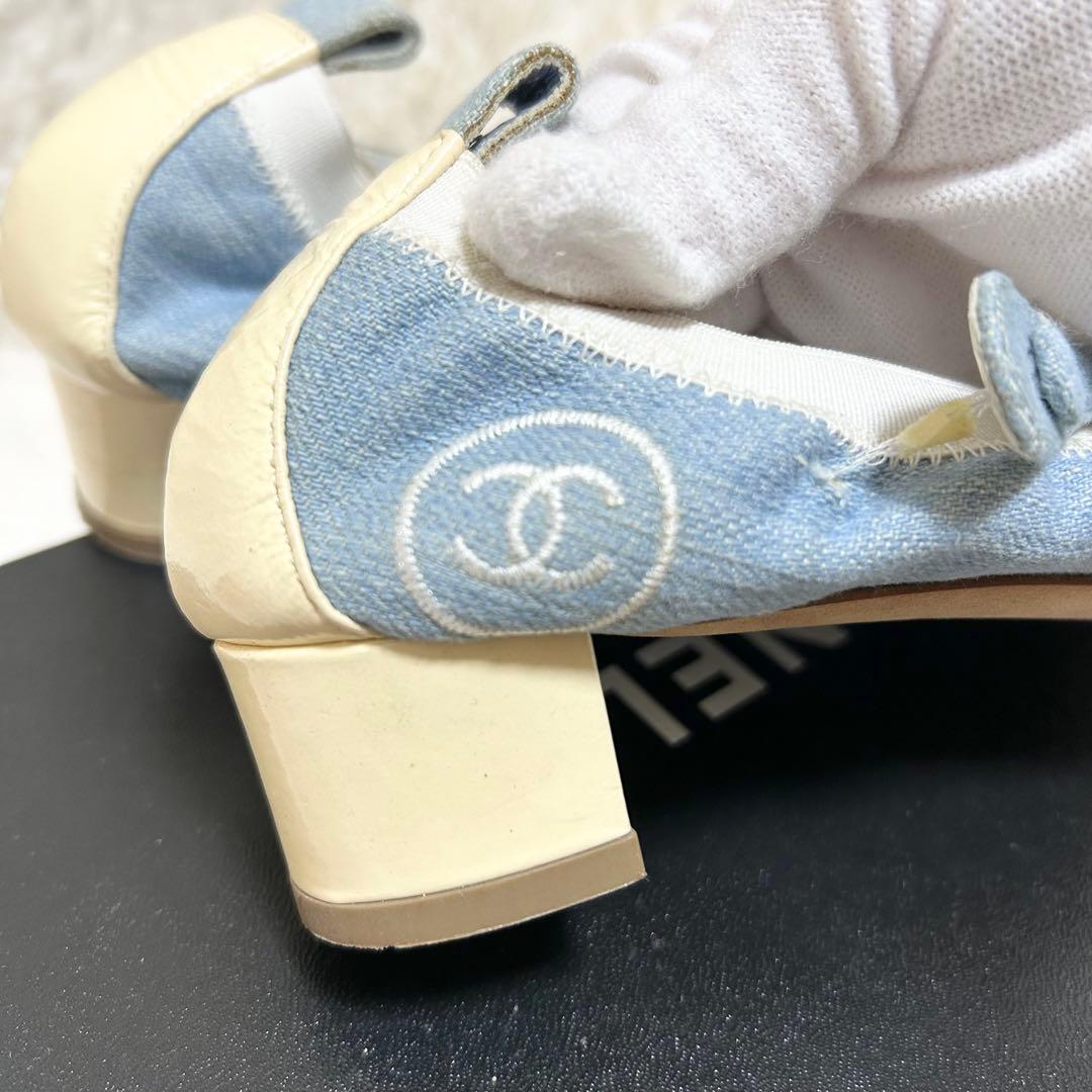 Y*U様 【高級】CHANEL シャネル ココマーク パンプス デニム