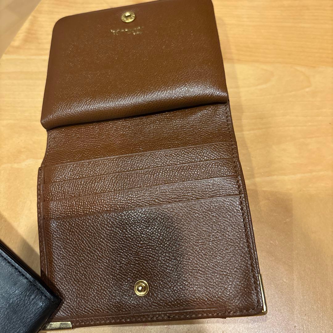 YSL ブラウンレザー 二つ折り財布　イヴ・サンローラン