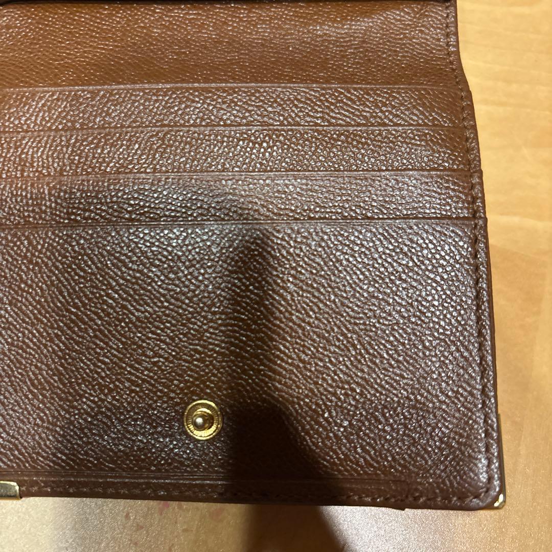 YSL ブラウンレザー 二つ折り財布　イヴ・サンローラン