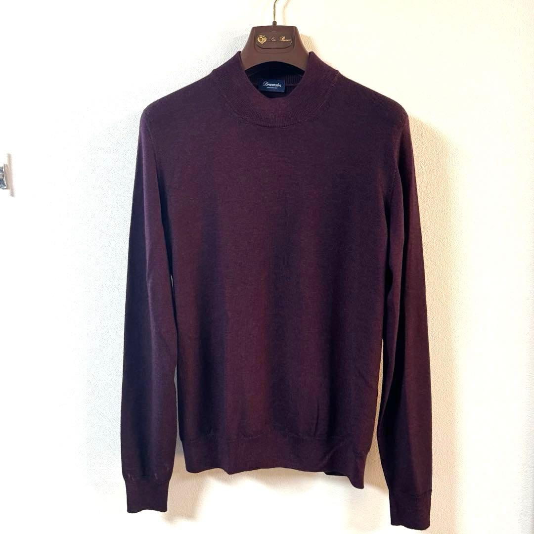 まもなくセール終了　ドルモア　モックネック　ニット　ワイン　ボルドー　46