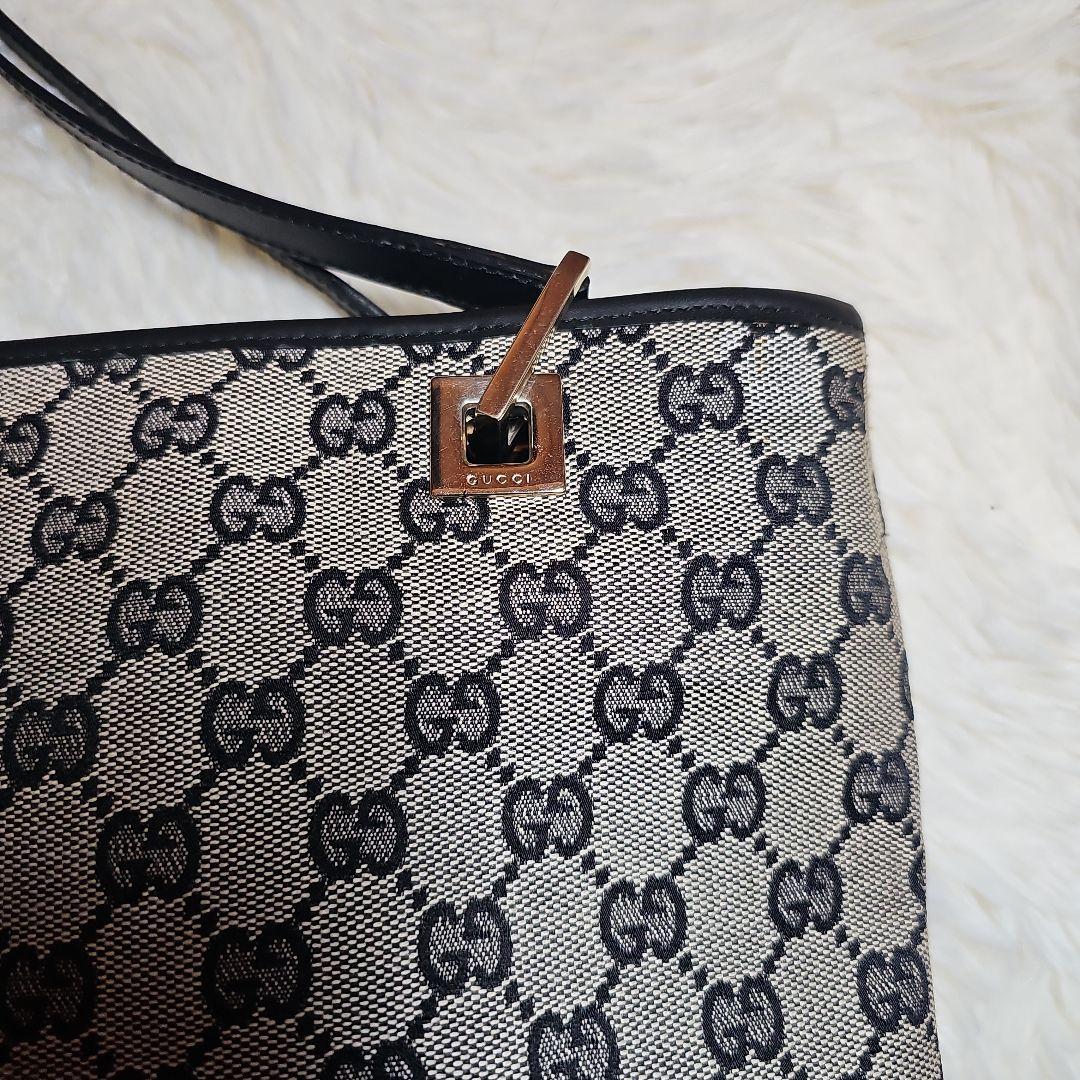 グッチトートバッグ GGキャンバス 002 1099 キャンバスブラックゴールド