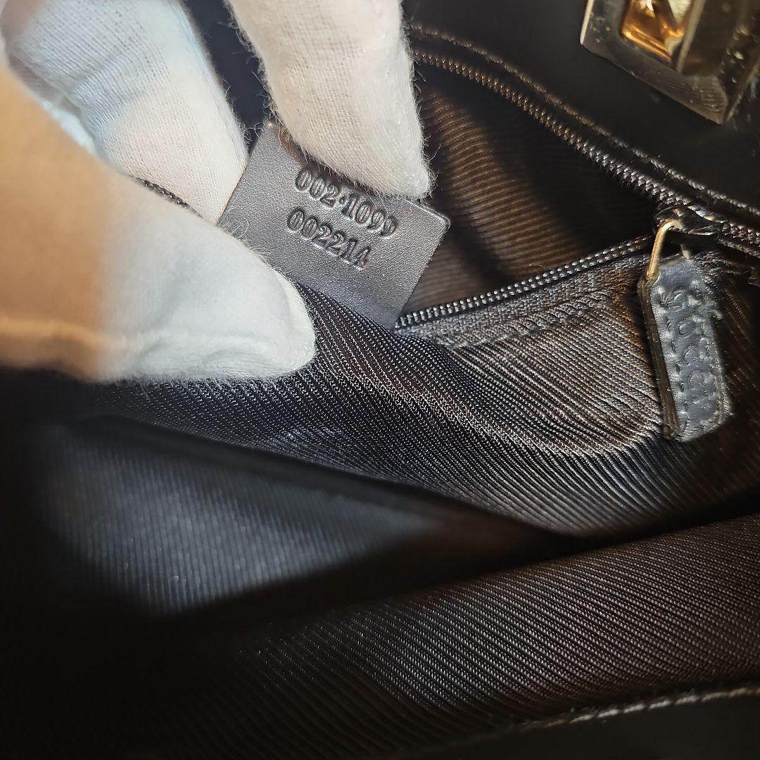 グッチトートバッグ GGキャンバス 002 1099 キャンバスブラックゴールド