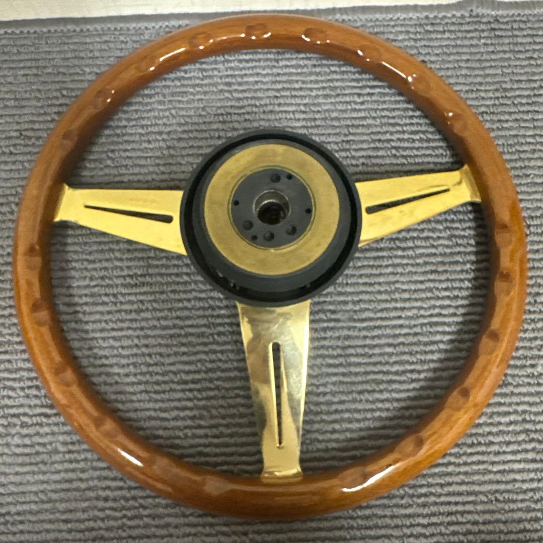 ナルディ NARDI ウッドステアリング 32.5パイ ゴールドスポーク 希少