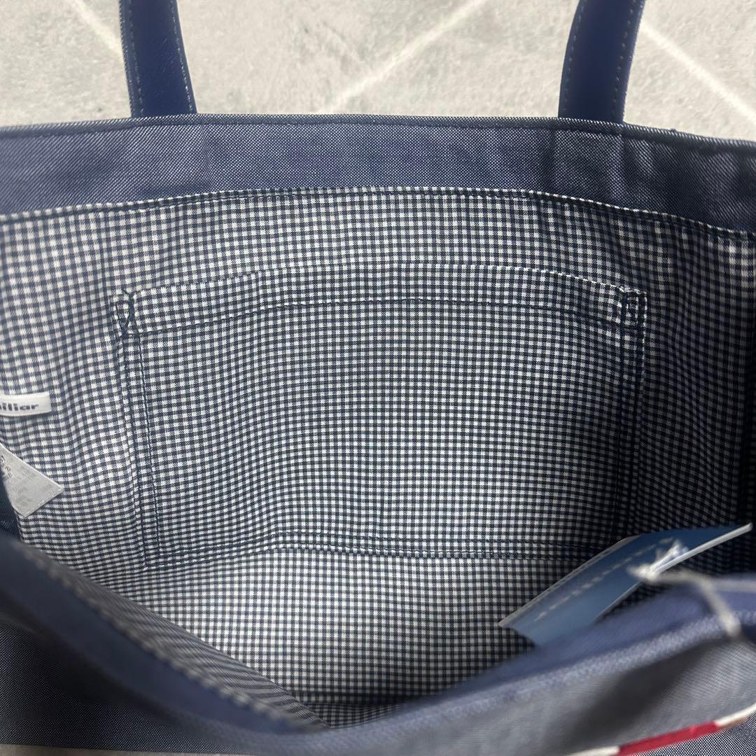 新品 タグ付き familiar デニムバッグ レッスンバック