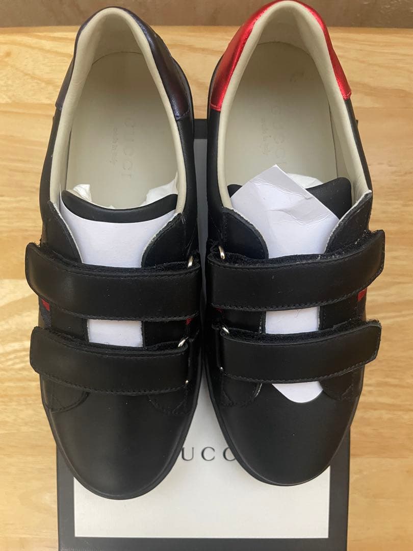 Uzufuri さん専用Gucci キッズレザースニーカー ネイビー⭐︎20cm