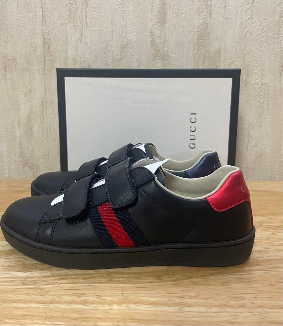 Uzufuri さん専用Gucci キッズレザースニーカー ネイビー⭐︎20cm