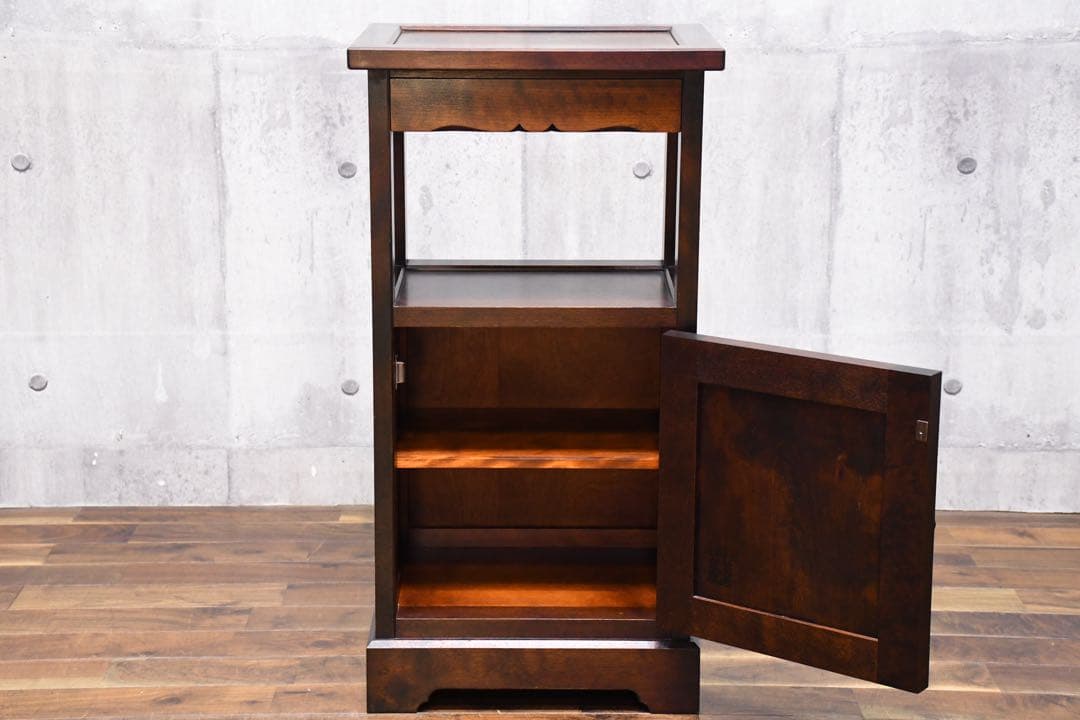 EFK21 北海道民芸家具 HM861K 電話台 9.6万 カバ/樺 無垢材