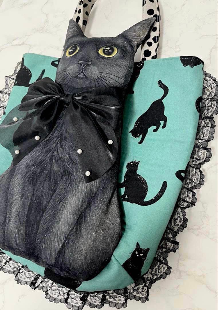 ゆ*ら様 コヤンイサムチョン♡超BIG黒猫ちゃん♡ぷっくりトートバッグ