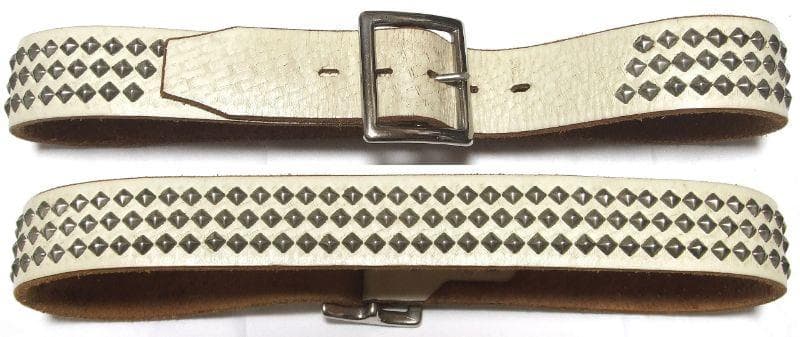 HTC ピラミッド・スタッズベルト【32】希少WHTレザーモデル！新同極美品