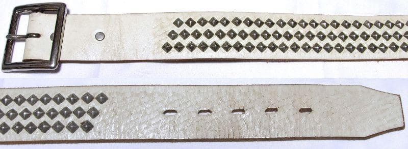 HTC ピラミッド・スタッズベルト【32】希少WHTレザーモデル！新同極美品