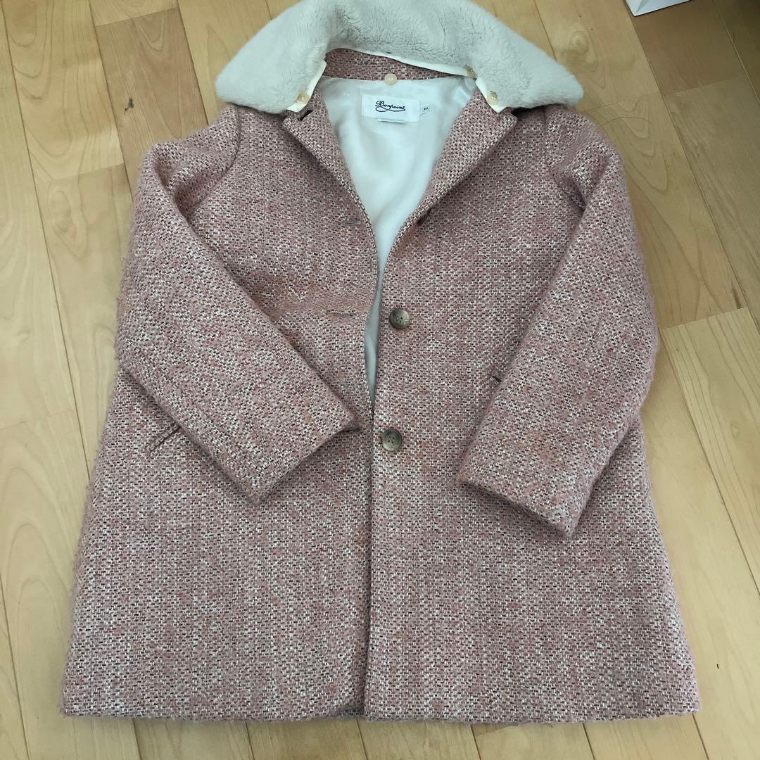 Bonpoint ウールコート 8A ピンク系