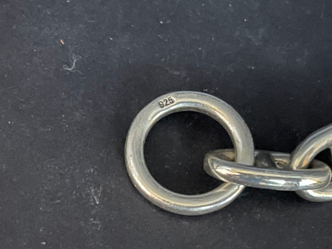 シルバー925製　アンカーチェーンブレスレット　13コマ　シェーヌダンクル風