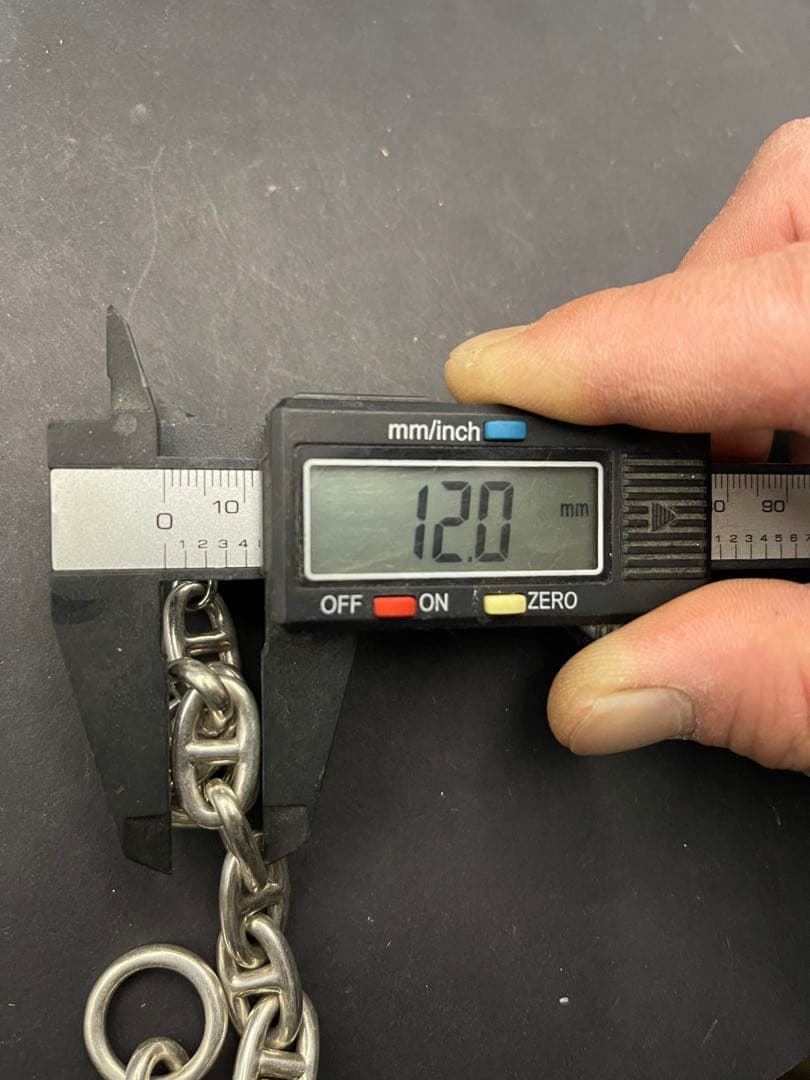 シルバー925製　アンカーチェーンブレスレット　13コマ　シェーヌダンクル風