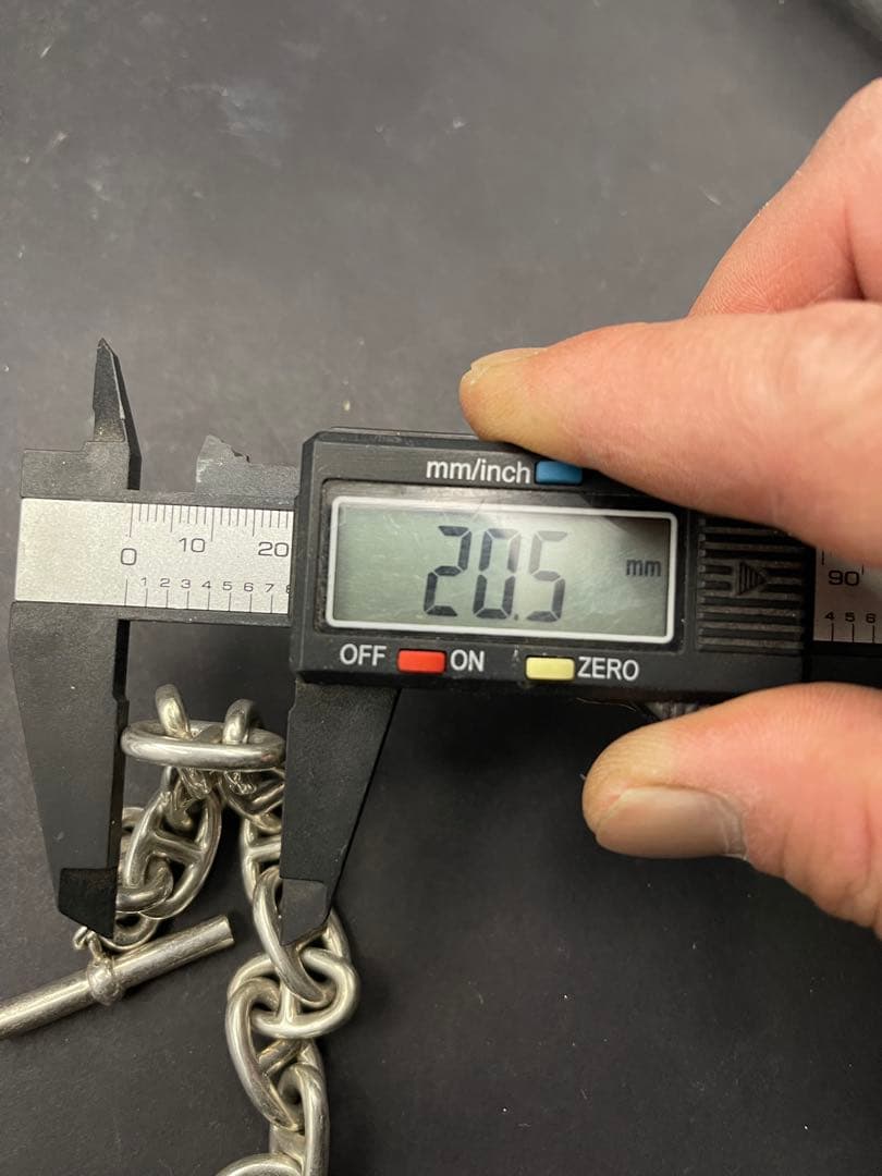 シルバー925製　アンカーチェーンブレスレット　13コマ　シェーヌダンクル風