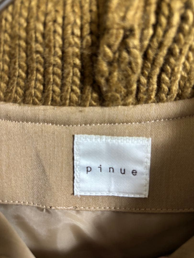 pinue ニットコンビダウンジャケットbrown ピヌエ