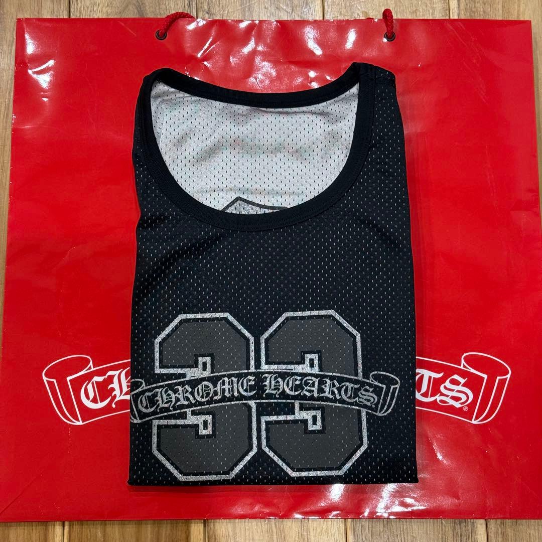 新品レア クロムハーツ メッシュ mesh タンクトップ ジャージ ブラック L