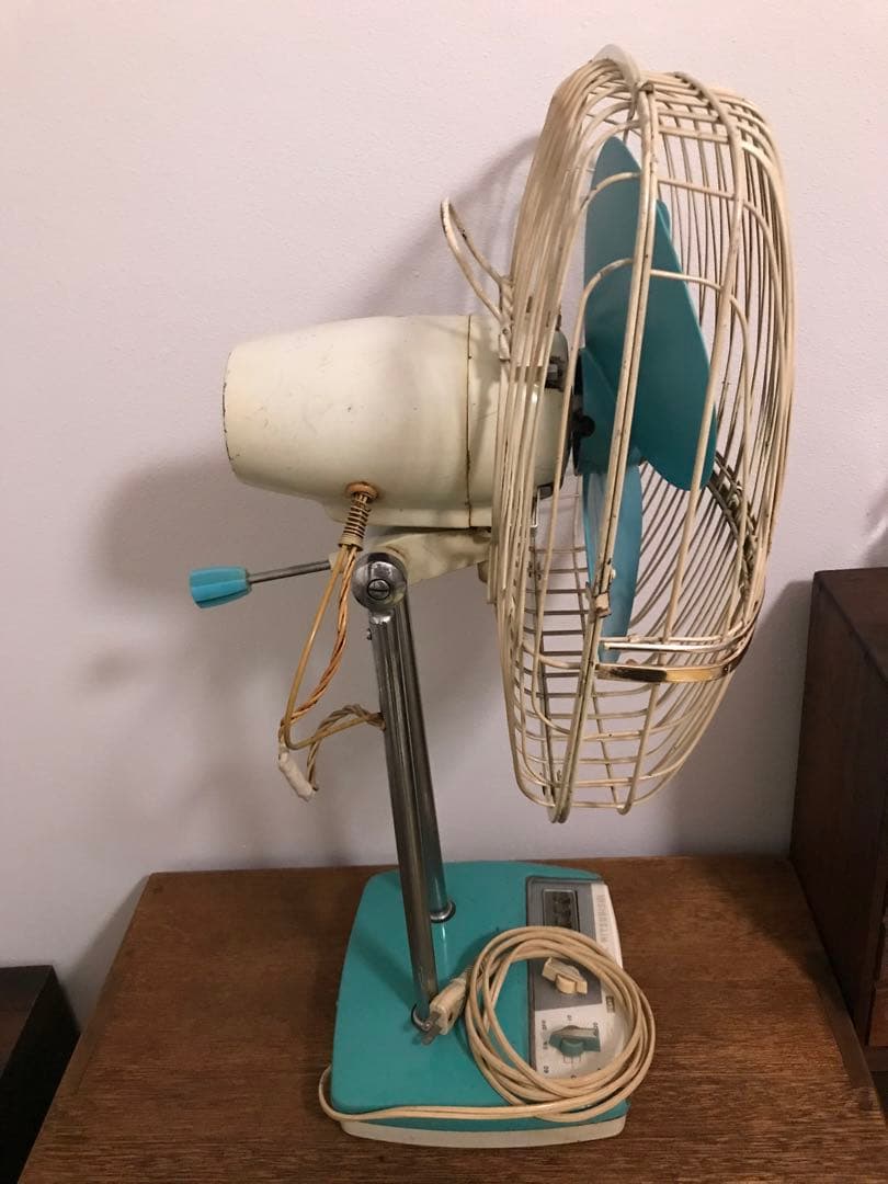 希少 昭和レトロ スクエア型 三菱 扇風機 R-30EC 動作品