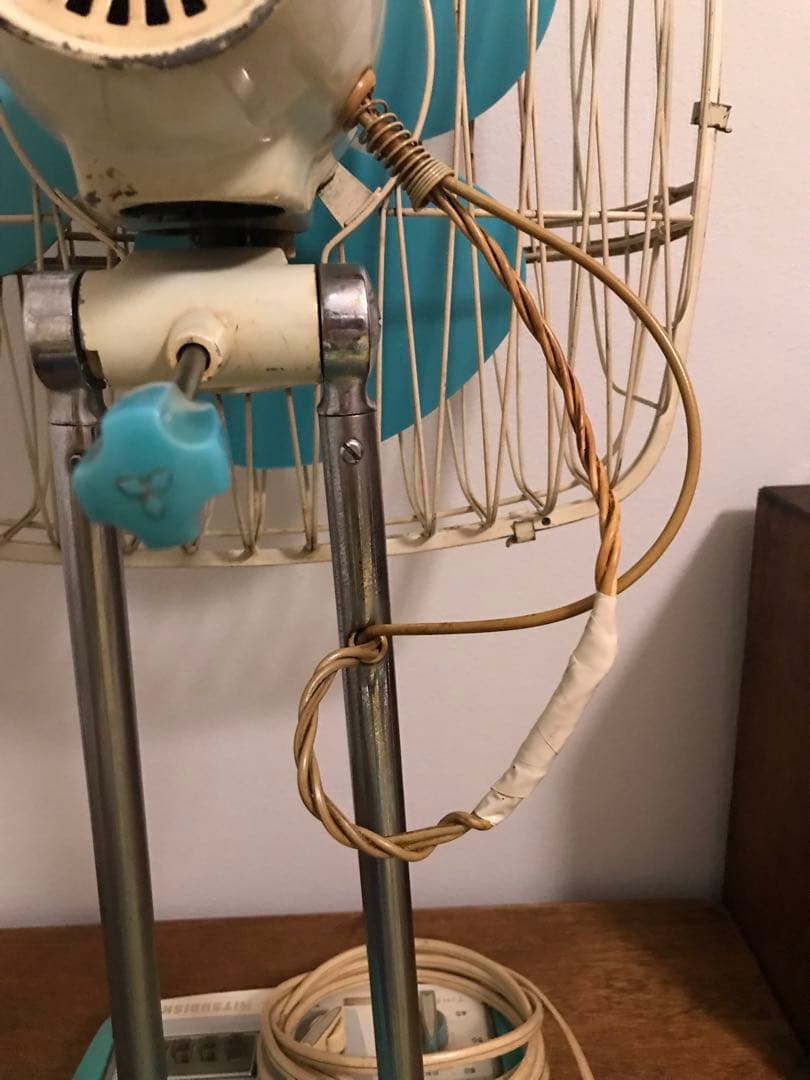 希少 昭和レトロ スクエア型 三菱 扇風機 R-30EC 動作品