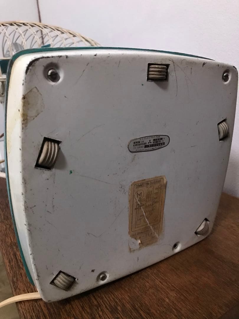 希少 昭和レトロ スクエア型 三菱 扇風機 R-30EC 動作品