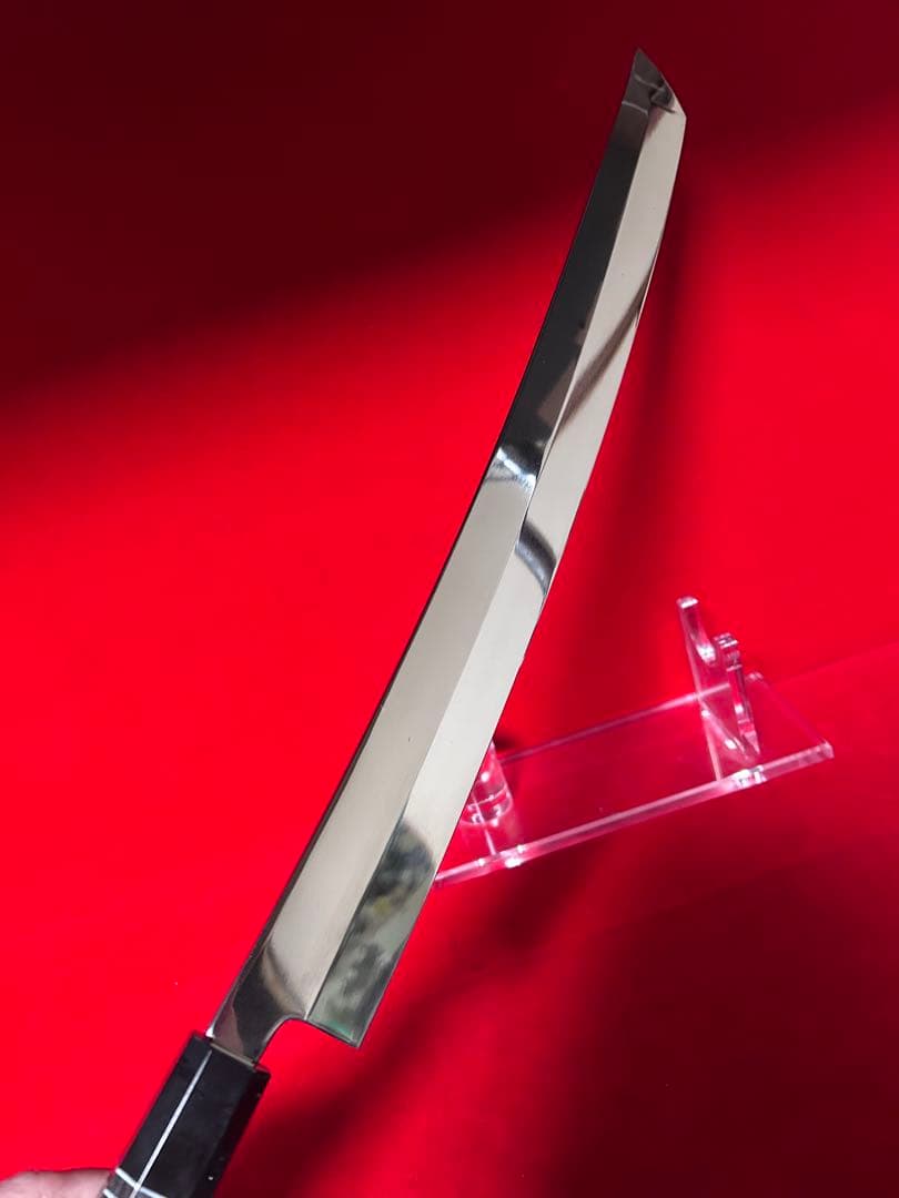 包丁　先丸型　尺三　鏡面仕上げ　切味抜群　箱付　未使用品