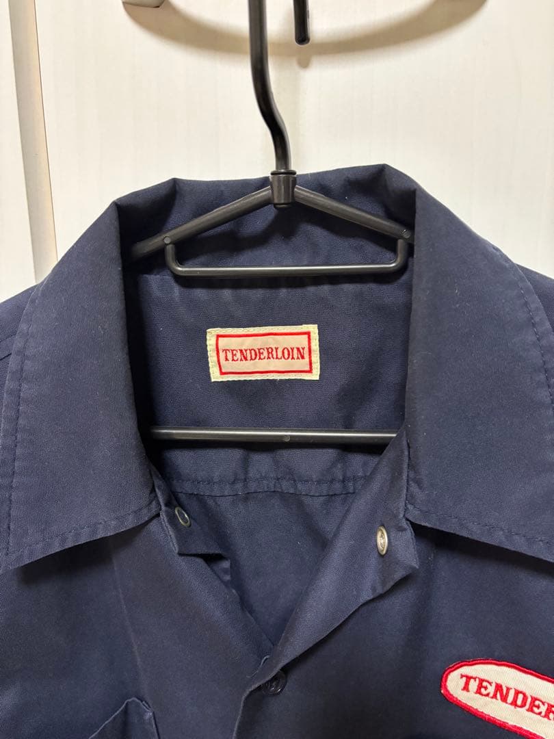 TENDERLOIN 半袖ワークシャツ ネイビー