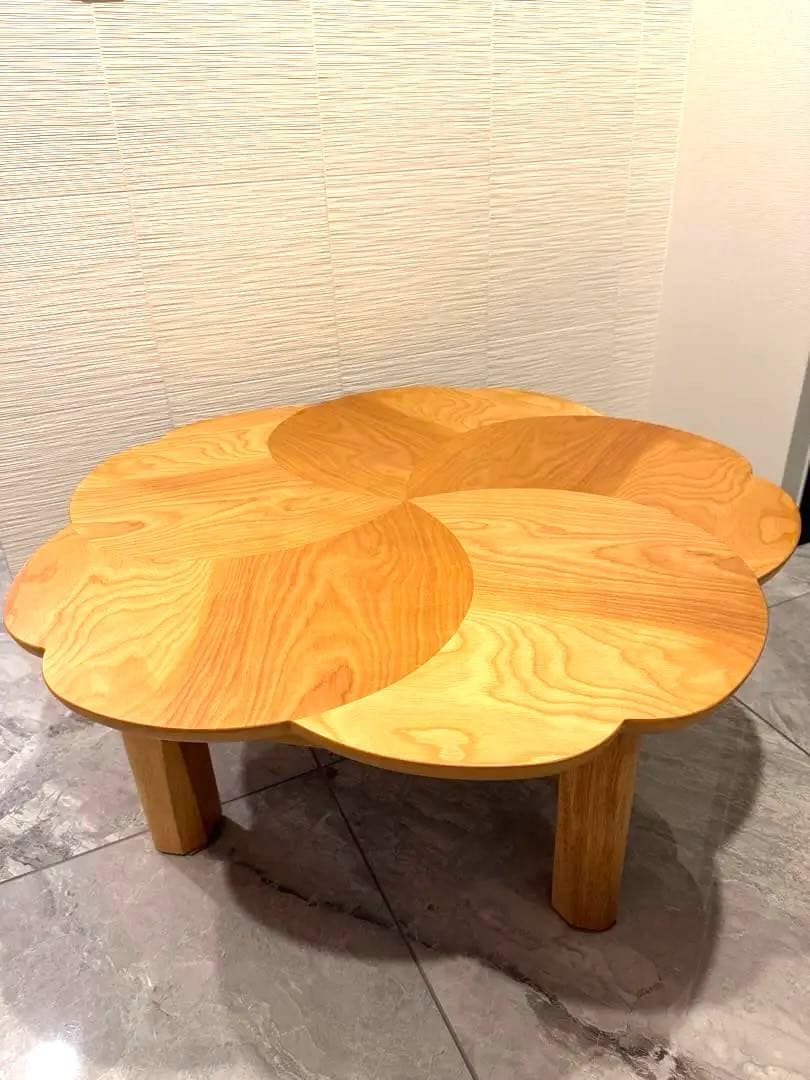 【日本製】こたつ テーブル 花形 Petal折脚 ヒーター付き