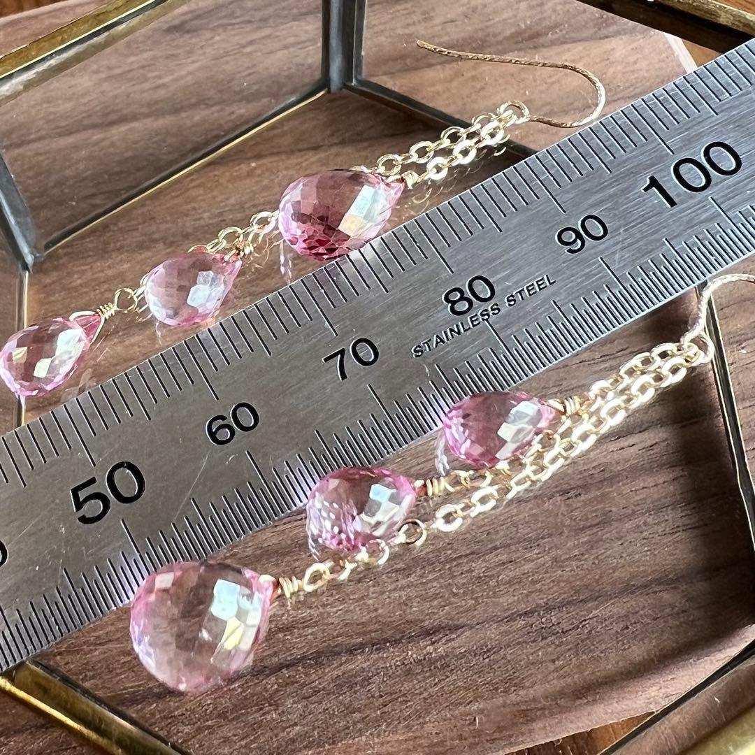 あんみ様　宝石質ピンクトパーズ*14kgfピアス他