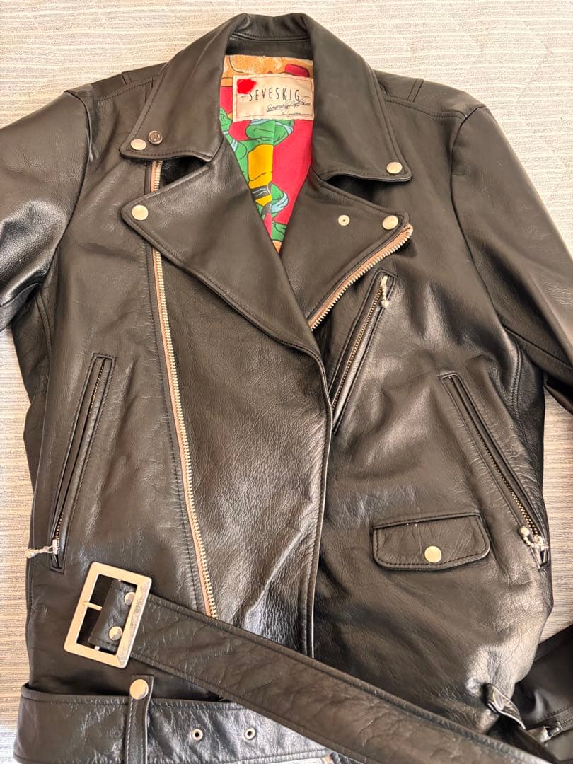 激安「SEVESKIG」 ライダースジャケット メンズ　本皮　革ジャン