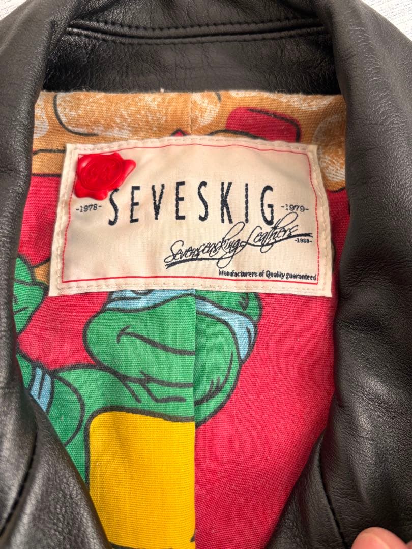 激安「SEVESKIG」 ライダースジャケット メンズ　本皮　革ジャン