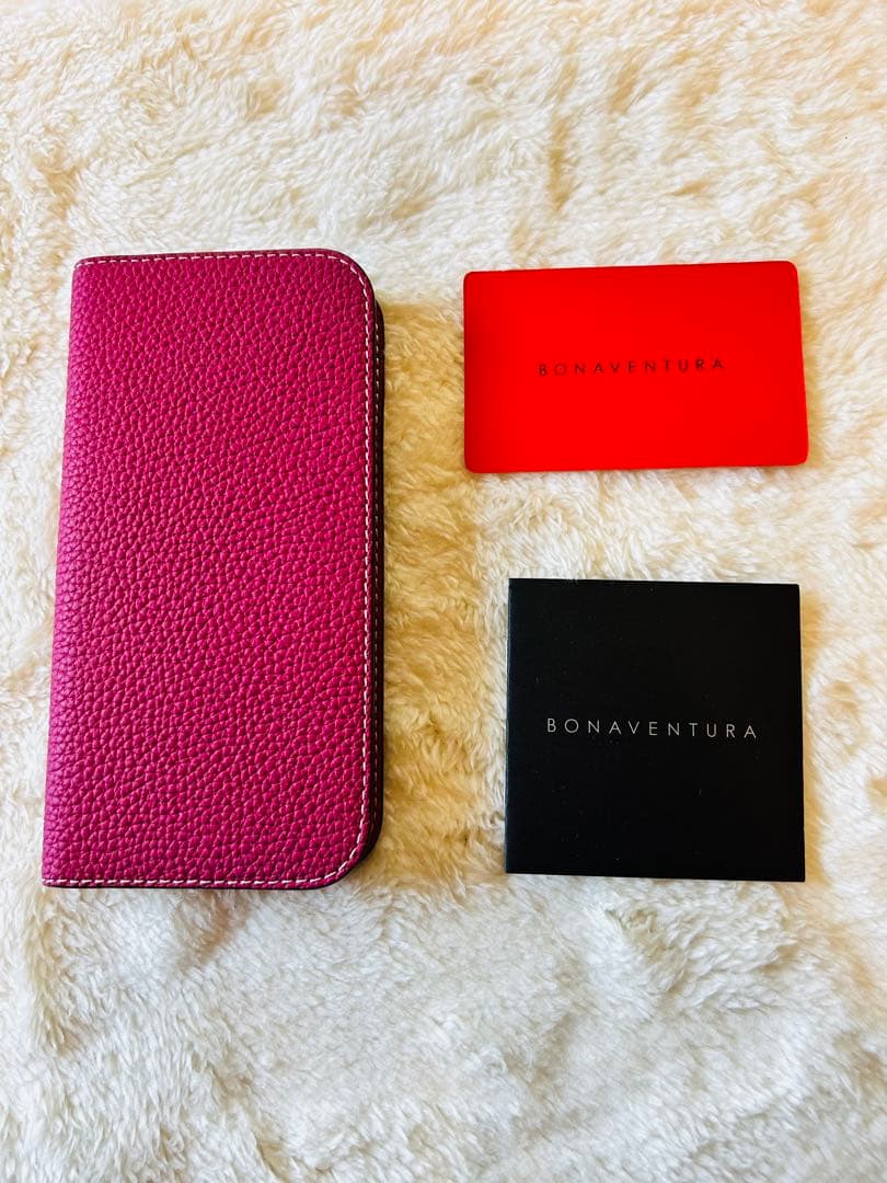 BONAVENTURA ピンク 手帳型ケース iPhone16pro
