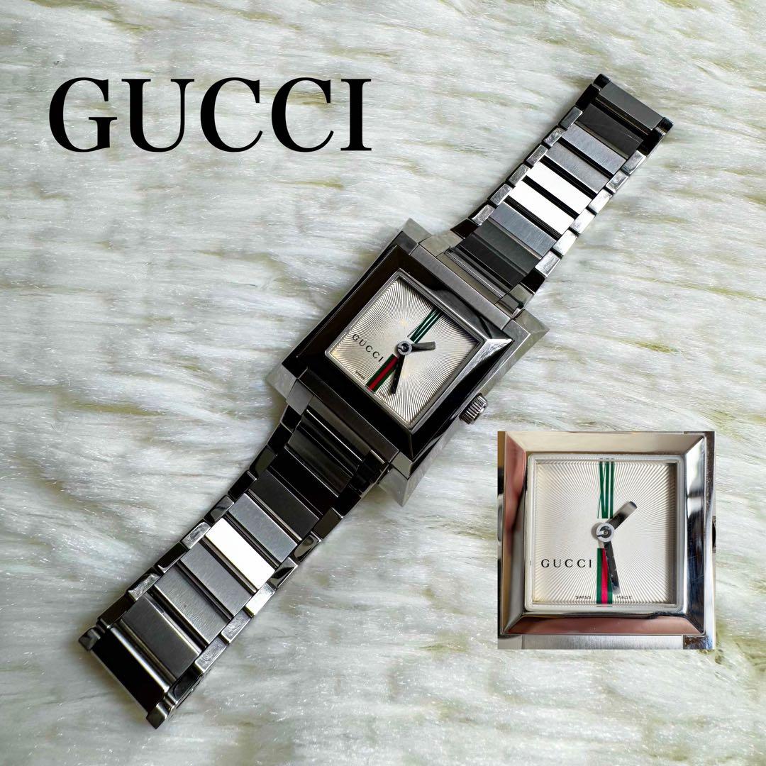 美品⭐️GUCCI 111L スチール 腕時計 クォーツ スクエア 稼動品