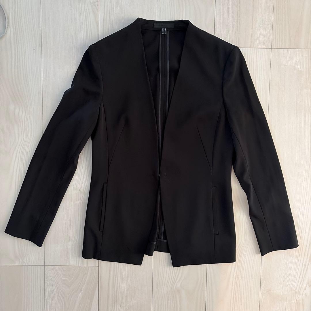 ICB 黒 ノーカラー　ジャケット　パンツスーツ 上下セット