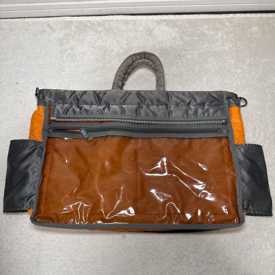 69 美品　ポーター　タンカー　ビジネスバッグ　2way グレー　シルバー
