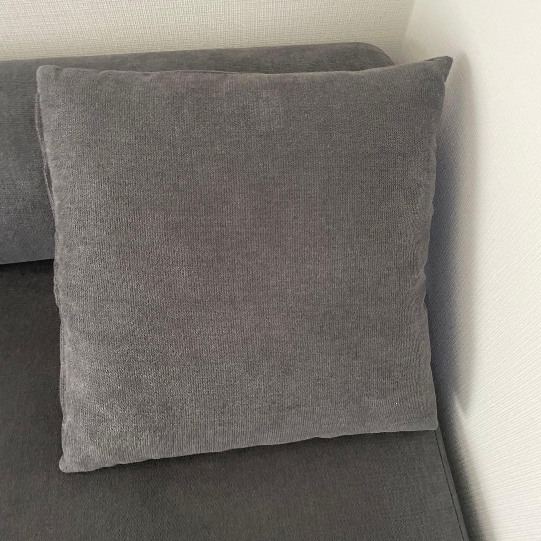 LAWYA グレー ファブリックソファ ロータイプ