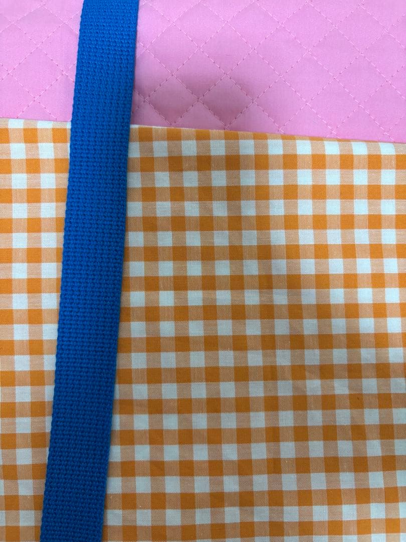 【あり】緑ギンガムチェック　レッスンバッグ　上履き入れ　入園入学2点セット