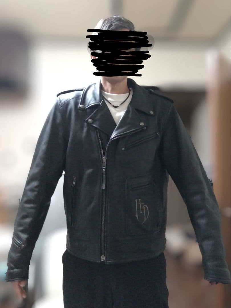 定価11.8万円 ハーレーダビッドソン スカルウィング刺繍 ダブルライダース